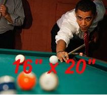 President Obama #1 Playing Pool