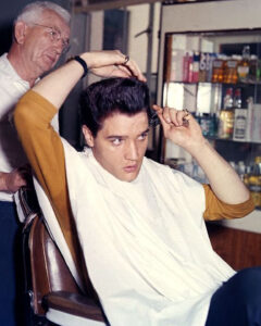 Elvis Presley Getting Haircut w/ Comb ~ Barber Salon~Color Photo Poster