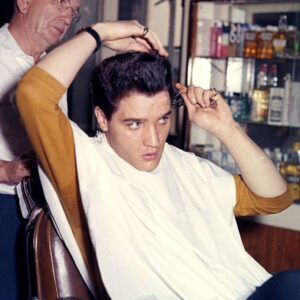 Elvis Presley Getting Haircut w/ Comb ~ Barber Salon~Color Photo Poster