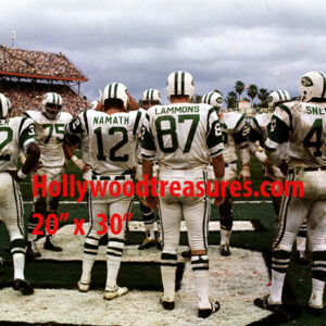 NY Jets 1969 Superbowl Poster~Joe Namath End zone