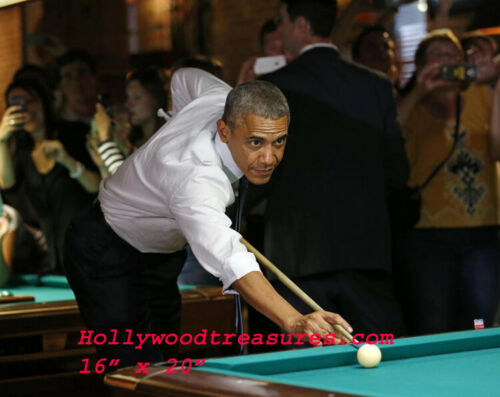 President Obama~Playing Pool~Shooting Pool Poster~#10