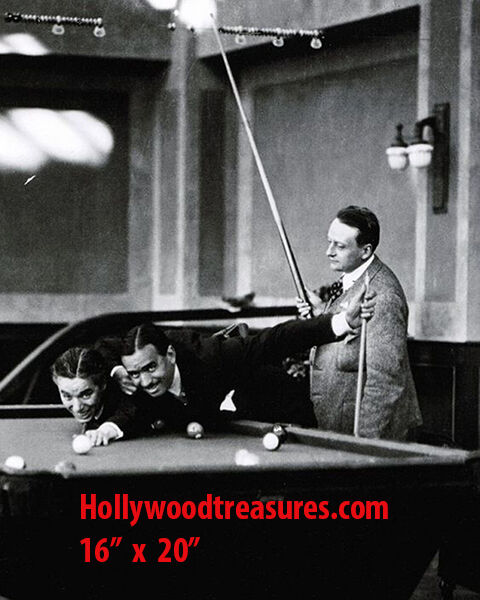 Charlie Chaplin~Fairbanks ~Shooting Pool~Billiards~#1~Poster~Photo