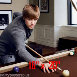 Justin Bieber~Playing Pool~Billiards~Shooting Pool~Poster~Photo