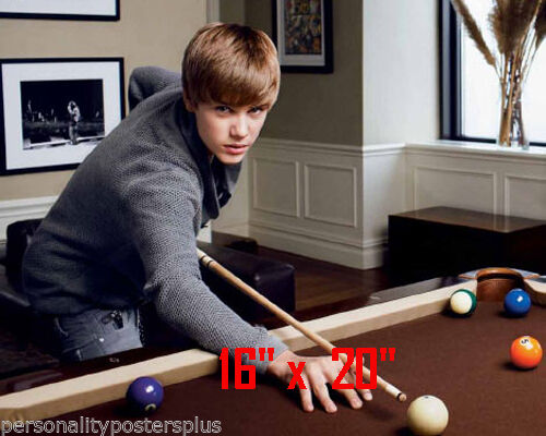 Justin Bieber~Playing Pool~Billiards~Shooting Pool~Poster~Photo