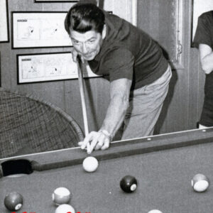 President Ronald Reagan Playing Pool~Shooting Pool~Billiards~Photo~Poster
