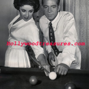 Elizabeth Taylor~Shooting Pool~Pool Hall~Dana Andrews~Billiards~Poster