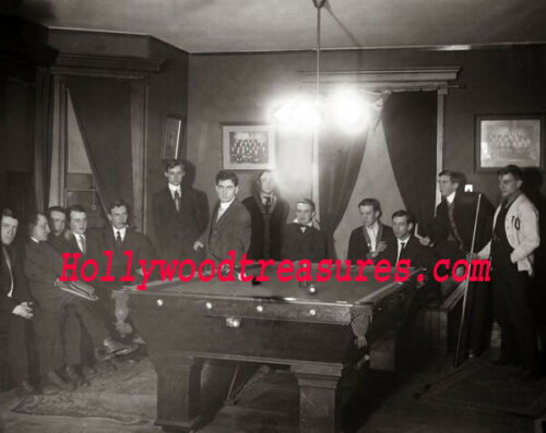 Yale University~1910~Billiards~Billiard Club~Shooting Pool~Playing Pool~Photo